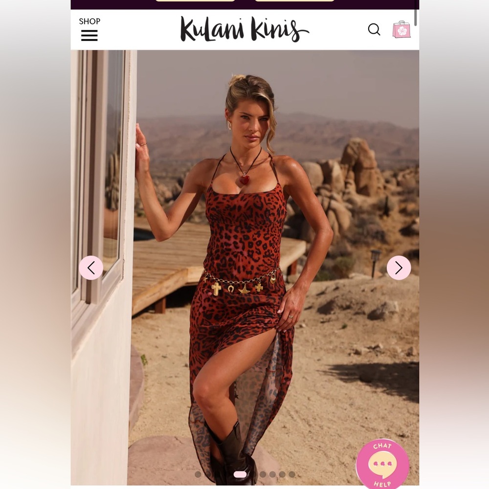 Kulani Kinis Leopard Lasso Dress Size Large (fits an 8-10)